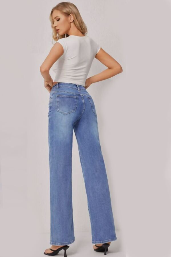 Blue Super Stretch Wide Leg Jeans