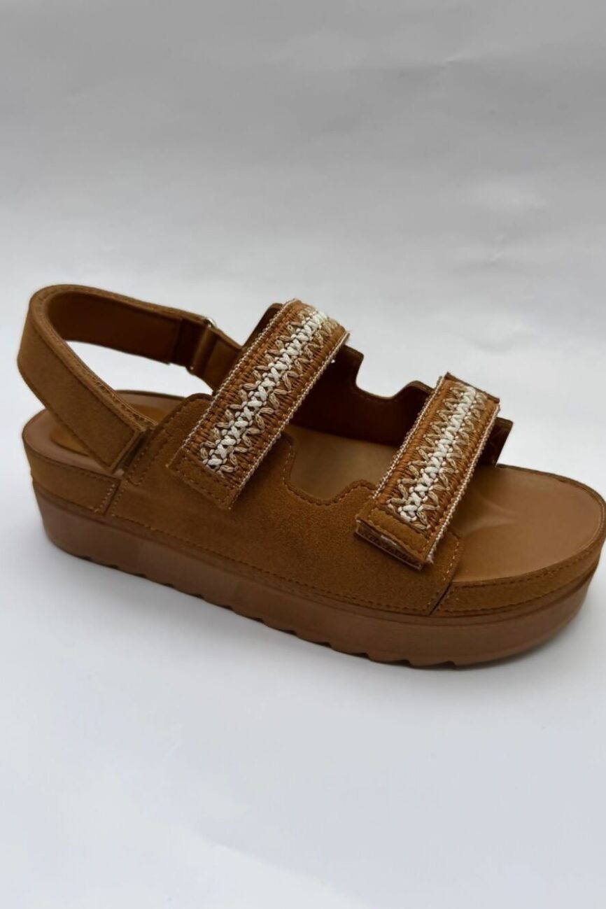 Chestnut Double Crochet Strap Crochet Chunky Sandals