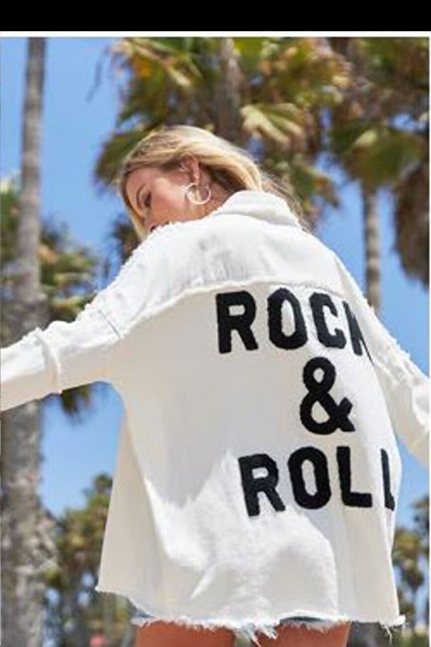 White Rock and Roll Denim Jacket