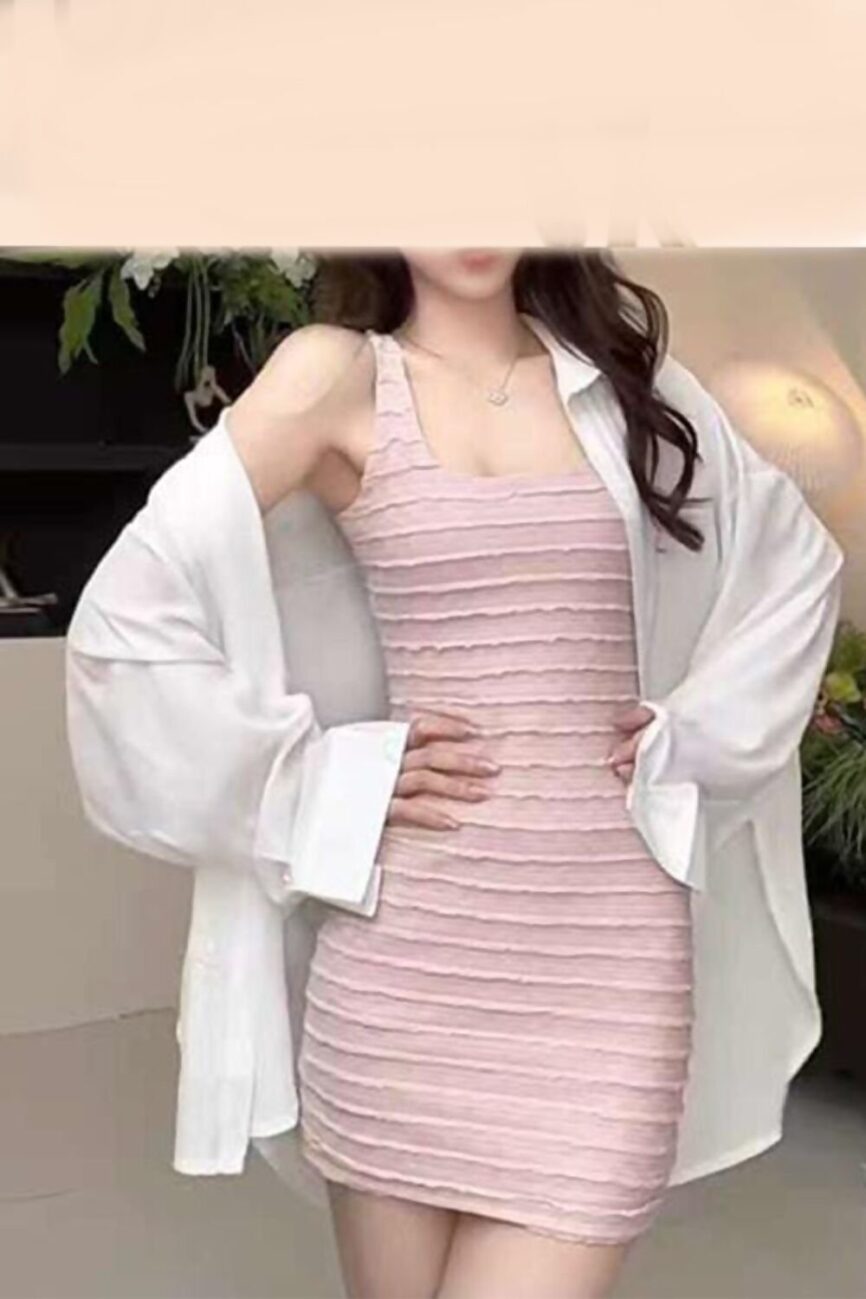 Ruffle Detail Textured Mini Dress